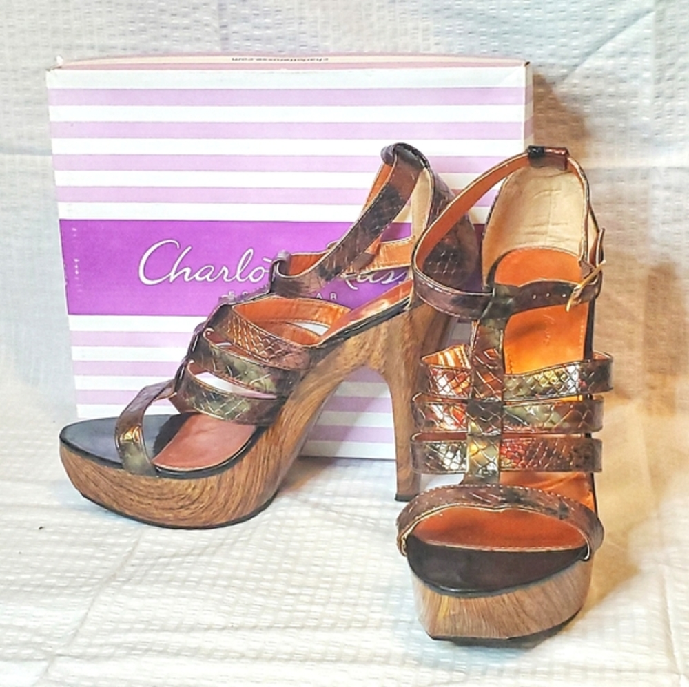 2👡30 Charlotte Russe Multi Color Metallic Heels